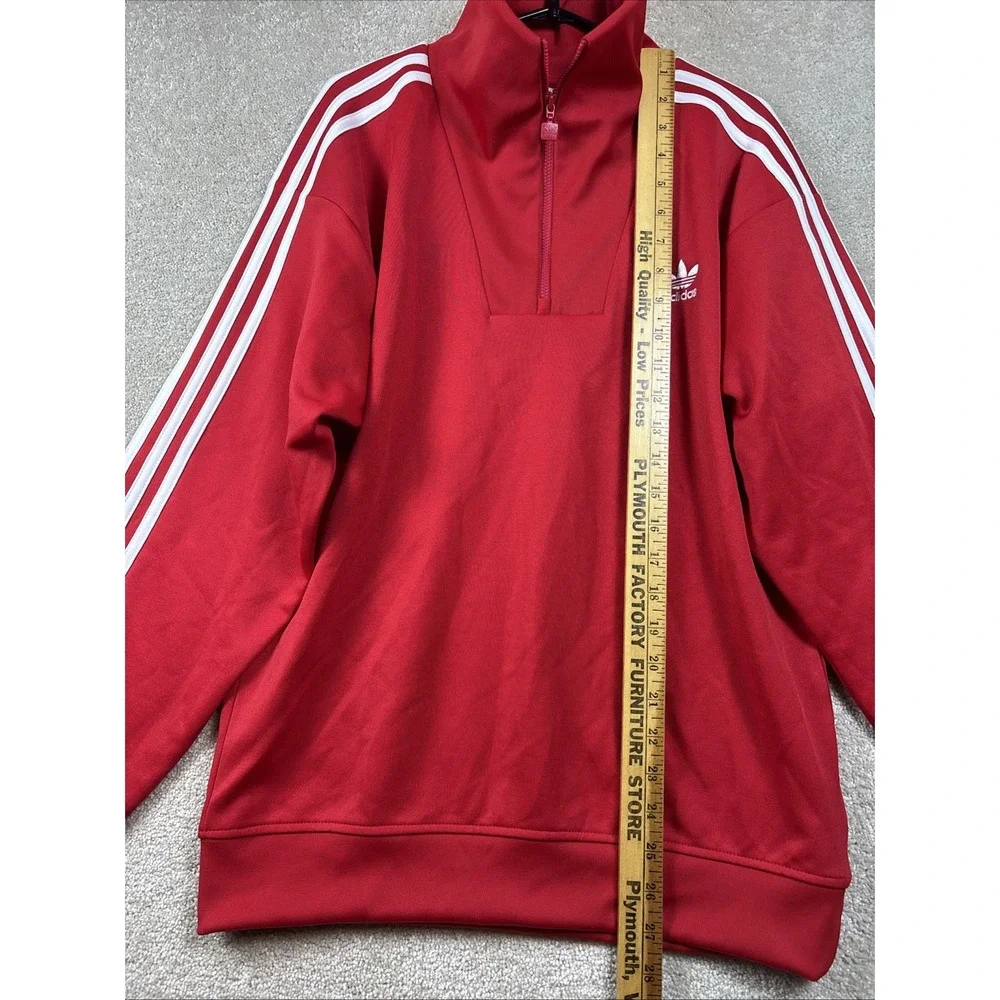 Adidas Funnelneck TT Track Top Mens Small Red Originals 3-Stripes JN5214 NEW‎